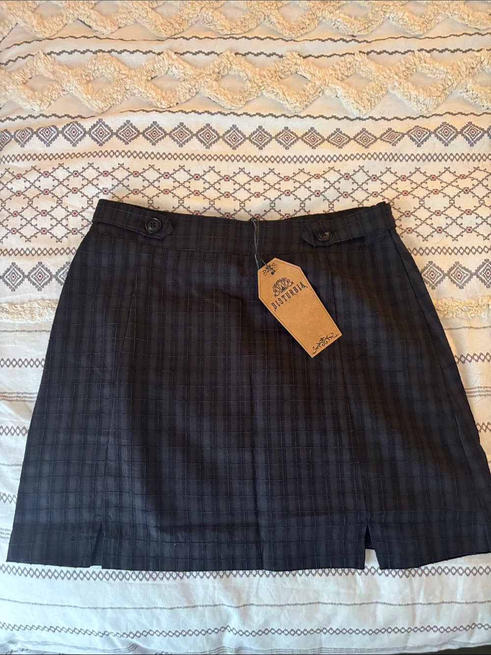 Disturbia Black Plaid Mini Skirt